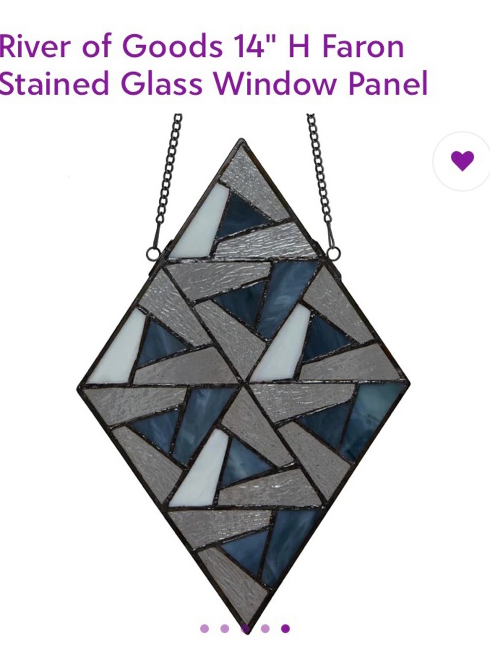 Blue & Gray Faron Stained Glass Window Panel